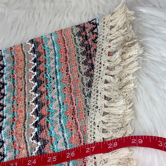 Signature 1 Studio Ladies Striped Knit Cover Up Fringe Vest - Picture 10 of 11